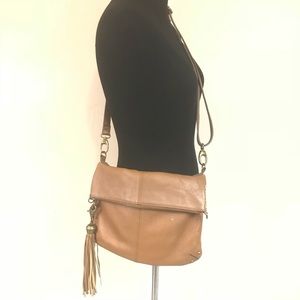 LUCKY BRAND BROWN CROSSBODY TASSEL LEATHER  PURSE